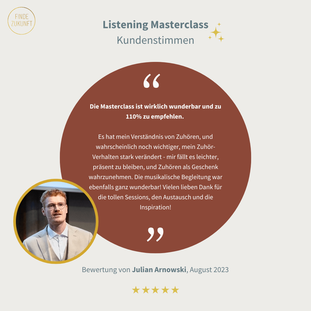 Finde Zukunft – Listening Masterclass – Live Kurs - 16. und 23. August 2024 - Finde - Zukunft Shop