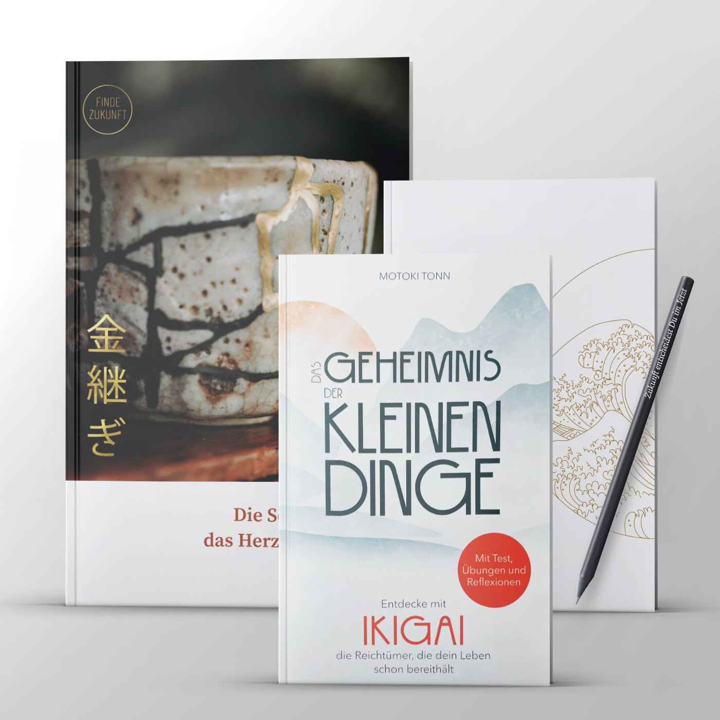 Ikigai Buch, Notizbuch & Kintsugi Buch im Dreierpack - Finde - Zukunft Shop